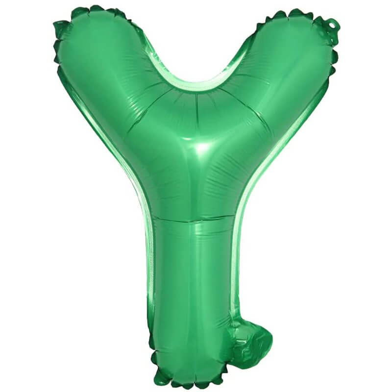 16" Green A-Z Alphabet Letter Foil Balloon - Party Decorations - letter y