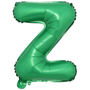 16" Green A-Z Alphabet Letter Foil Balloon - Party Decorations - letter z