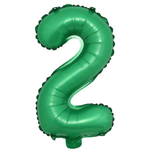 16" Green Number 0-9 Foil Balloon - st patricks day - jungle party decorations - number 2