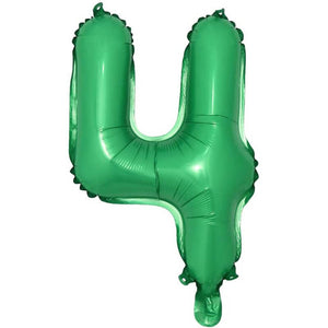 16" Green Number 0-9 Foil Balloon - st patricks day - jungle party decorations - number 4