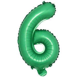 16" Green Number 0-9 Foil Balloon - st patricks day - jungle party decorations - number 6