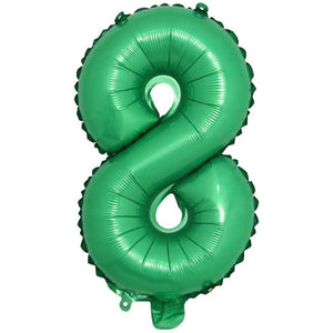 16" Green Number 0-9 Foil Balloon - st patricks day - jungle party decorations - number 8