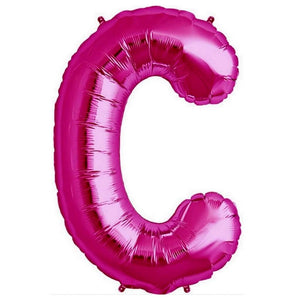 16" Hot Pink A-Z Alphabet Letter c Foil Balloon