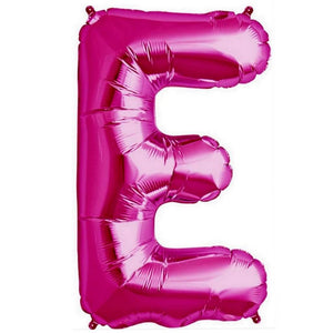 16" Hot Pink A-Z Alphabet Letter e Foil Balloon