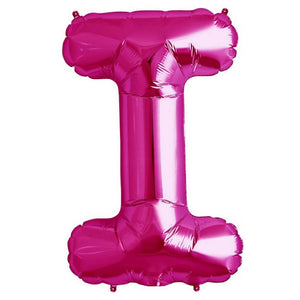 16" Hot Pink A-Z Alphabet Letter i Foil Balloon