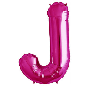 16" Hot Pink A-Z Alphabet Letter j Foil Balloon