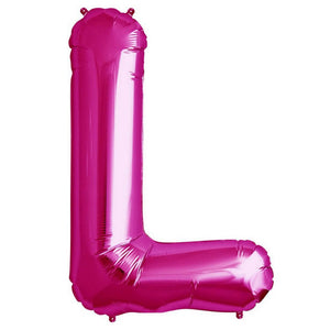 16" Hot Pink A-Z Alphabet Letter l Foil Balloon