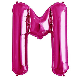 16" Hot Pink A-Z Alphabet Letter m Foil Balloon
