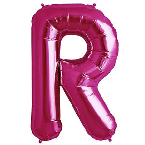 16" Hot Pink A-Z Alphabet Letter r Foil Balloon