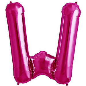 16" Hot Pink A-Z Alphabet Letter w Foil Balloon