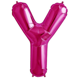 16" Hot Pink A-Z Alphabet Letter y Foil Balloon
