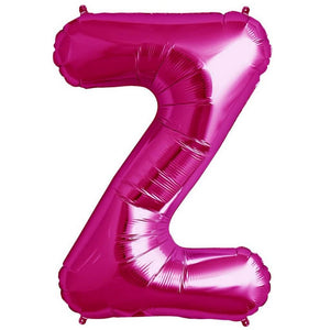 16" Hot Pink A-Z Alphabet Letter z Foil Balloon