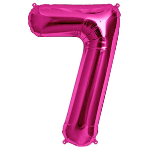 16" Hot Pink A-Z Alphabet number 7 Foil Balloon