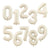 16-inch matte Cream Coloured 0-9 Number Foil Balloon