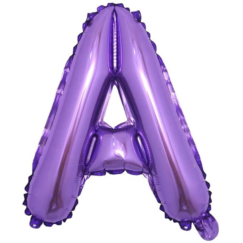 16" Purple A-Z Alphabet Letter Foil Balloon