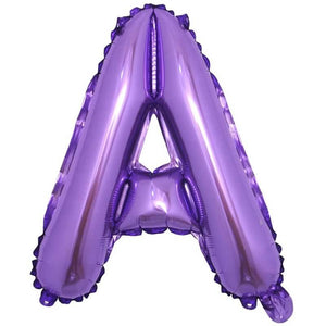 16" Purple A-Z Alphabet Letter Foil Balloon - letter a