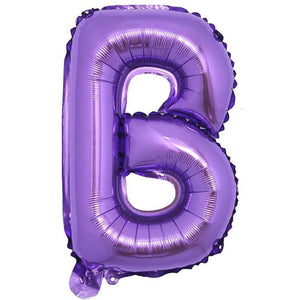16" Purple A-Z Alphabet Letter Foil Balloon - letter b