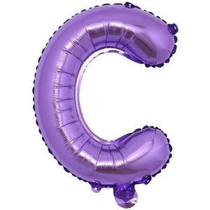 16" Purple A-Z Alphabet Letter Foil Balloon - letter c
