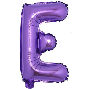 16" Purple A-Z Alphabet Letter Foil Balloon - letter e