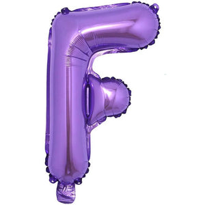 16" Purple A-Z Alphabet Letter Foil Balloon - letter f
