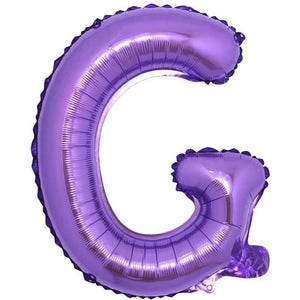 16" Purple A-Z Alphabet Letter Foil Balloon - letter g