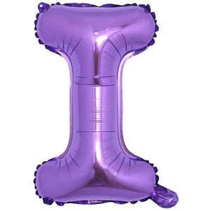 16" Purple A-Z Alphabet Letter Foil Balloon - letter i