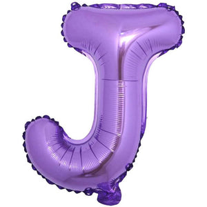 16" Purple A-Z Alphabet Letter Foil Balloon - letter j