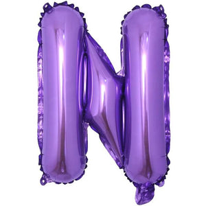 16" Purple A-Z Alphabet Letter Foil Balloon - letter n