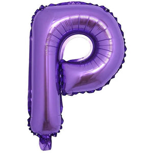 16" Purple A-Z Alphabet Letter Foil Balloon - letter p