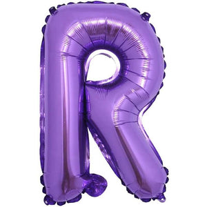 16" Purple A-Z Alphabet Letter Foil Balloon - letter r