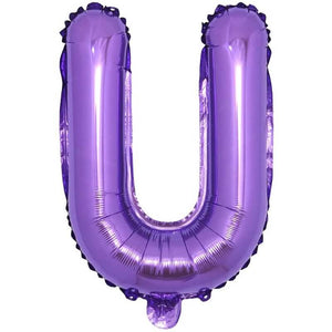 16" Purple A-Z Alphabet Letter Foil Balloon - letter u