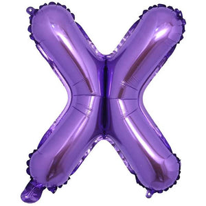 16" Purple A-Z Alphabet Letter Foil Balloon - letter x