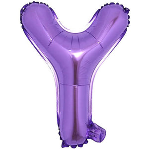 16" Purple A-Z Alphabet Letter Foil Balloon - letter y