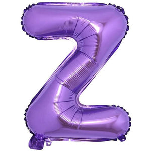 16" Purple A-Z Alphabet Letter Foil Balloon - letter z