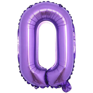 16 Inch Purple Number 0-9 Birthday Foil Balloon number 0