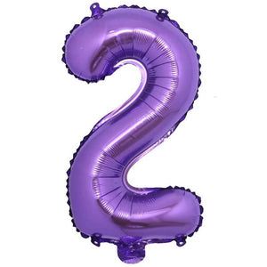 16 Inch Purple Number 0-9 Birthday Foil Balloon number 2