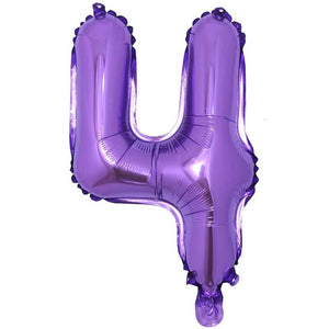 16 Inch Purple Number 0-9 Birthday Foil Balloon number 4