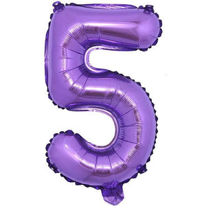16 Inch Purple Number 0-9 Birthday Foil Balloon number 5