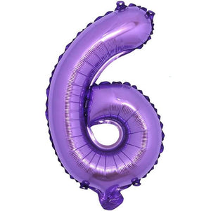 16 Inch Purple Number 0-9 Birthday Foil Balloon number 6