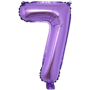 16 Inch Purple Number 0-9 Birthday Foil Balloon number 7