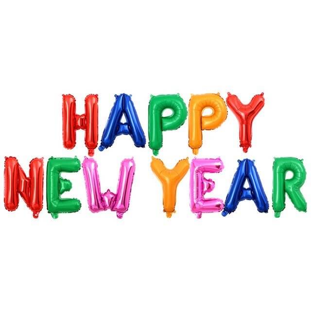 16-inch Rainbow HAPPY NEW YEAR Foil Balloon Banner