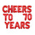 16" Red CHEERS TO 70 YEARS Foil Balloon Banner