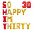 16" Red Gold SO HAPPY IM THIRTY 30 Foil Balloon Banner - Red 30