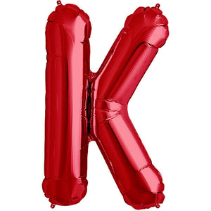 16 Inch Red Alphabet Letter k air filled Foil Balloon