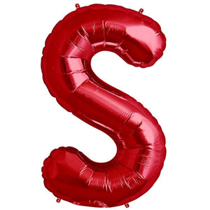 16 Inch Red Alphabet Letter s air filled Foil Balloon