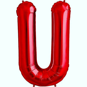 16 Inch Red Alphabet Letter u air filled Foil Balloon