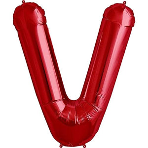 16 Inch Red Alphabet Letter v air filled Foil Balloon