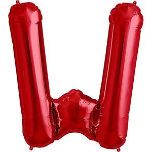 16 Inch Red Alphabet Letter w air filled Foil Balloon
