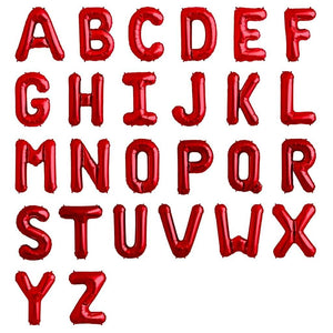 16" Red A-Z Alphabet Letter & 0-9 Number Foil Balloon