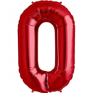 16 Inch Red Alphabet number 0 air filled Foil Balloon